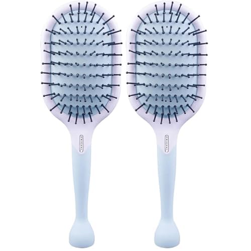 Cricket Friction Free Paddle Hair Brush for Detangling and Styling Professional Anti-Static Hairbrush for Long Thick Curly Straight Wavy All Hair Types (Pack of 2)