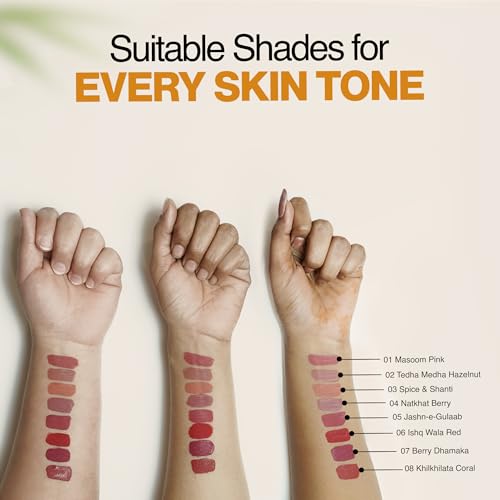 Nourish Mantra¡¯s Jashn-E-Gulab Lipstick (3.5ml)/ Creamy Matte Liquid Lipstick with SPF/Water Proof/Smudge Proof/Transfer Proof/Long Lasting/Suits All Skin Tones