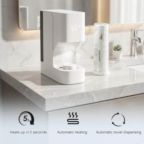 OXBZKMY Hot Face Towel Warmer & Hot Towel Dispenser—Towel Machine, 55°C, 5-Second Heat