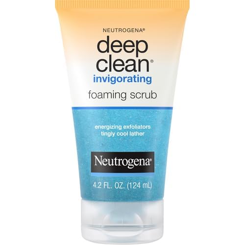 Neutrogena Deep Clean Invigorating Foaming Facial Scrub | Cooling Gel | With Glycerin | Removes Dirt & Oil | 4.2 fl. oz Pack of 2