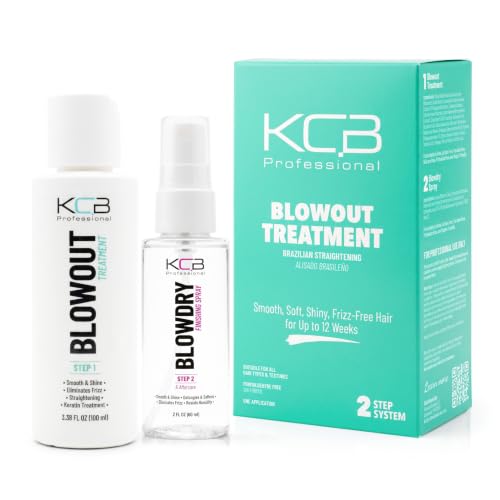 KCB Professional Keratin Hair Treatment - Frizz Control & Straightening, Formaldehyde-Free, All Hair Types, 3.38 Fl Oz