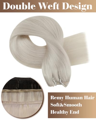 Blonde Human Hair Weft Extensions 14 Inch Double Weft Sew-In Bundle - Variation of HW #60 / 14In-80g