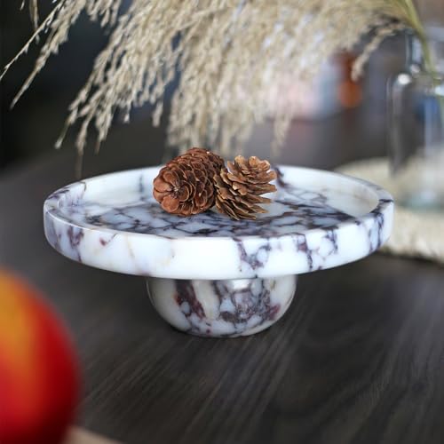 7-Inch Calacatta Viola Marble Decorative Tray for Coffee Table - FutureStone
