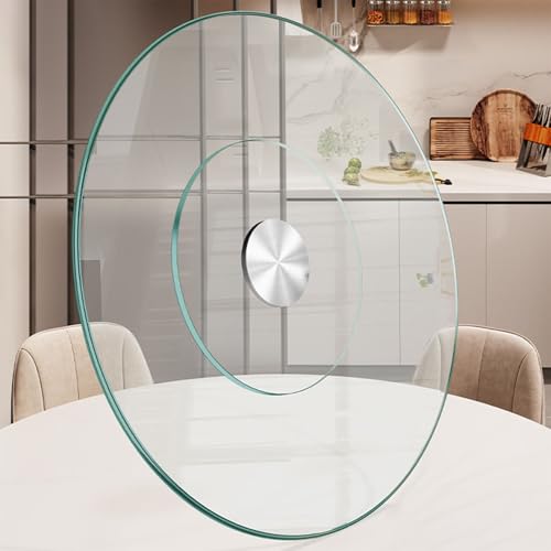 Large Round Glass Lazy Susan Turntable 30.7 inch for Dining Table & Serving