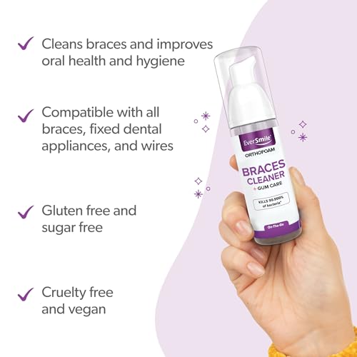 Foam for Braces - Bacteria & Plaque Removal, Fresh Breath, 50ml 2-Pack