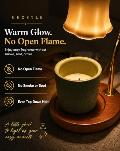 Ceramic Ghost Candle Warmer Lamp with Hands - Spooky Cute Wax Melter & Timer