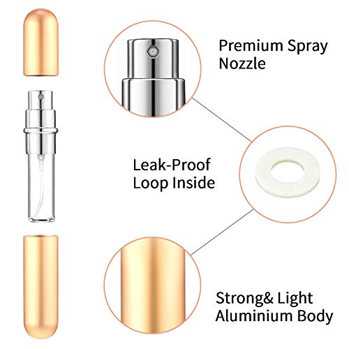 Boao 20 Pcs 5 ml Perfume Travel Refillable Atomizer Mini Cologne Perfume Atomizer Refillables Bulk Portable Mini Spray Bottle Compatible with Dispenser Pump Transfer Tool for Outgoing