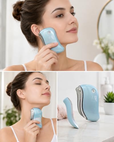 Electric Heated Gua Sha Face Massager for Skin Tightening & Relaxation