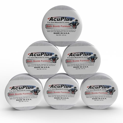AcuPlus Muscle Relaxing Bath Bombs for Sore Joints & Recovery - Pack of 6