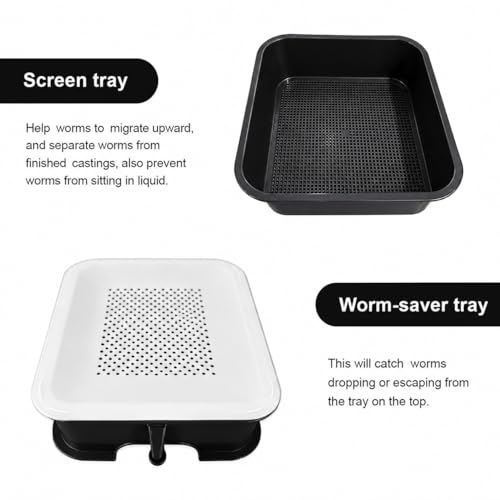 VermiHut Plus 5-Tray Worm Composter - Black, Indoor & Outdoor Vermicomposting Bin