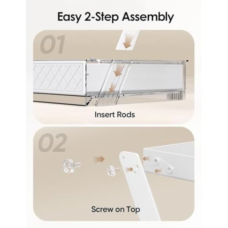 2 Tier Bathroom Countertop Organizer, Z-Shaped Vanity Organizer with Sliding Tray & Drawer, Skincare, Makeup & Perfume Storage Organizer, Acrylic office, Dresse & Desk Organizer