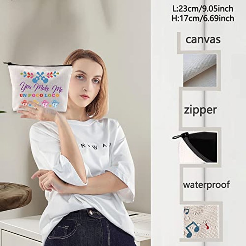 LEVLO Miguel Cosmetic Make Up Bag Cartoon Movie Fans Gift You Make Me Un Poco Loco Makeup Zipper Pouch Bag (Un Poco Loco)