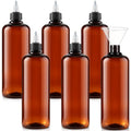17 oz Amber Hair Oil Squeeze Bottles Pack of 12 with Funnels - Hair Care Applicators