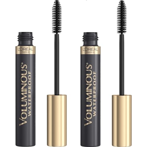 L’Oreal Paris Waterproof Voluminous Mascara - Black, 0.28 Fl Oz Pack of 2