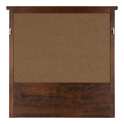 Kate and Laurel Stallard Wall Organizer Mirror with Pockets & Hooks 24L Walnut