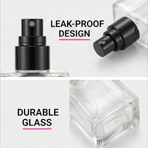 Premium 30 Pcs 15 ml Clear Glass Perfume Spray Bottle Mini Empty Perfume Bottles, Refillable Perfume Bottle With Pump Tool, Droppers And Funnels for DIY Fragrances, Cologne, and Travel (Black)