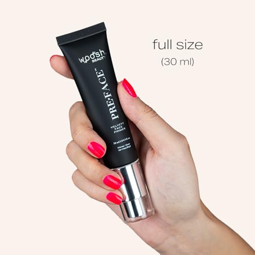 Woosh Beauty, Pre?Face Velvety Face Primer, Hydrating & Long Lasting, Vegan, Pore Minimizer & Wrinkle Filler, Grips your Makeup (Full Size, 30 ml)