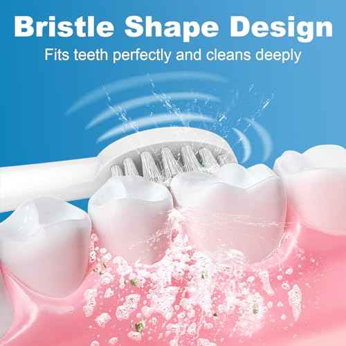 Replacement Brush Heads for WaterPik Sonic-Fusion 2.0 Flossing Toothbrush (SF-03/SF-04) and Sonic-Fusion Flossing Toothbrush (SF-01/SF-02),6 Count White with Covers