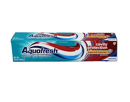 Aquafresh Cavity Protection Toothpaste Tube Cool Mint 5.6 oz | Pack of 6