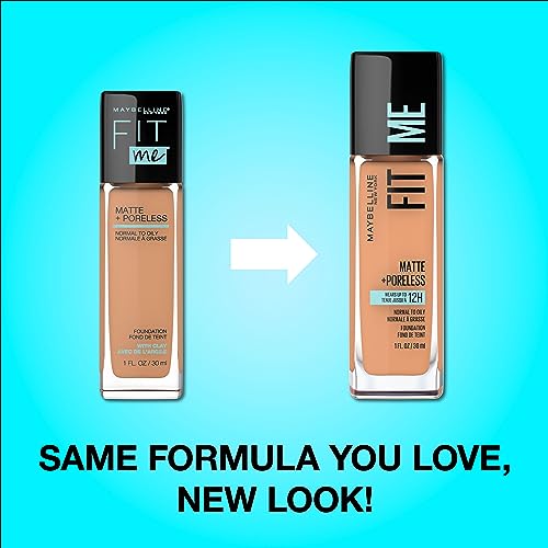 Maybelline New York Fit Me Matte Plus Poreless Foundation, Nutmeg, 1 Fluid Ounce