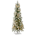 3ft Pre-Lit Flocked Downward Christmas Tree - Artificial Snowy Holiday Tree