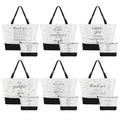 12 Pcs Thank You Canvas Tote Bag for Women Mother's Day Gifts Bags Inspirational Makeup Bag with Zipper Employee Appreciation Tote Bags for Mom Nurse Teacher Lady Team Coworker