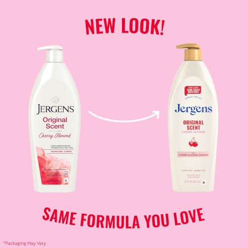 Jergens Cherry Almond Hand & Body Lotion 21 fl oz - 3 Pack - Moisturizer for Dry Skin