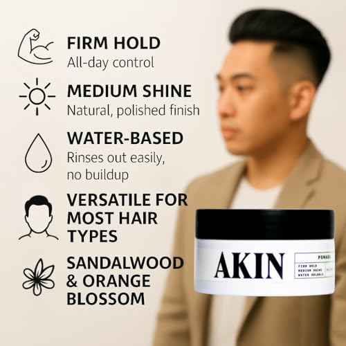Water-Based Hair Pomade for Men and Women - Firm Hold, Medium Shine, Easy Wash 3.3oz