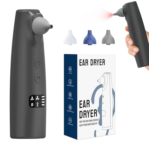 Hobcoyrs Gray Portable Rechargeable Ear Dryer with Warm & Natural Air Modes
