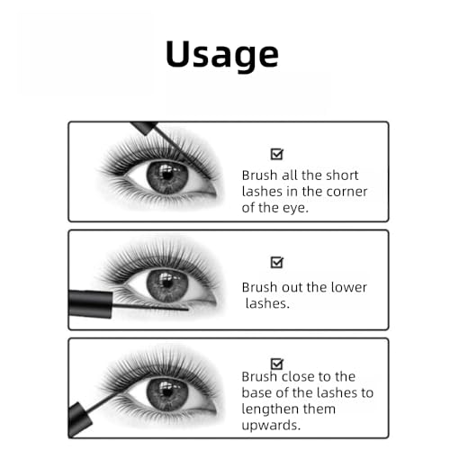 Black Mascara with Ultra Fine brush for Tiny and Lower Eyelash, Smudge-proof, No Clumping, Lengthening and Voluminous Lashes, Long-lasting, Waterproof