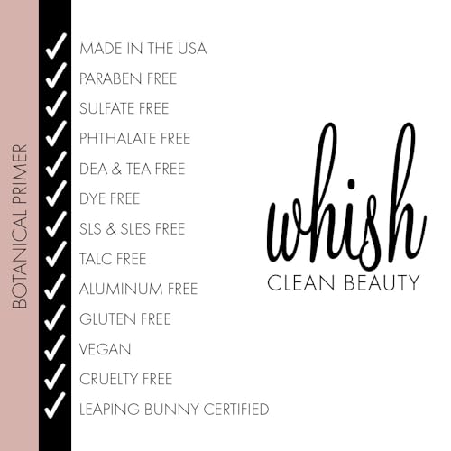 Whish Botanical Primer with Bakuchiol - Minimizes Pores, Wrinkles & Evens Skin Tone With Natural Retinol Alternative - Hydrating Makeup Primer For All Skin Types - Paraben & Sulfate Free - 2 oz