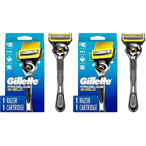 Gillette ProGlide Shield Men¡¯s Razor Handle + 1 Blade Refill, Shields Against Skin Irritation (Packaging May Vary) (Pack of 2)