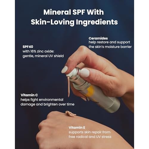 UV-X Mineral Sunscreen SPF 40 ? Broad Spectrum Daily Facial Sunscreen, 1.75 oz (50g) (Lightly Tinted)