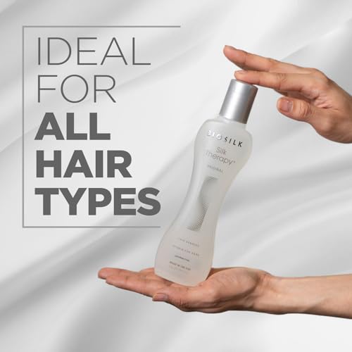 BioSilk Silk Therapy Original, Reconstructing Leave-In Hair Treatment, Adds Shine, Smooths & Prevents Split Ends, Sulfate-Free, Paraben-Free, Cruelty-Free, 7 Oz