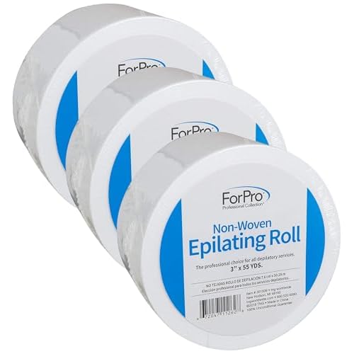 ForPro Non-Woven Epilating Roll for Body and Facial Hair Removal, Tear-Resistant, Lint-Free, 3¡± x 55 Yards, White (Pack of 3)
