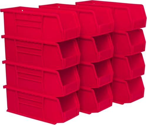 Akro-Mils AkroBins 30224 Red Plastic Storage Bin, 11 x 4 x 4, 12-Pack