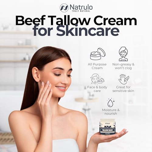 Beef Tallow Salve ? All Natural Grass Fed Beef Tallow & Honey All Purpose Balm ? Moisturizing Body Salve Great for Eczema, Cracked, Dry, Itchy, Irritated Skin ? Skin Repair Skincare Made in USA
