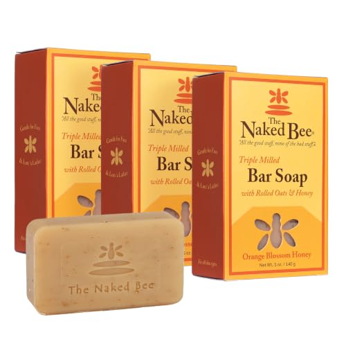 The Naked Bee Oatmeal & Honey Triple Milled Bar Soap - 5oz Pack of 3, Made in USA