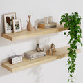Marsmiles Natural Finish 36-inch Wall Floating Shelves Set of 2, Rustic Wall Storage with Heavy-Duty Brackets