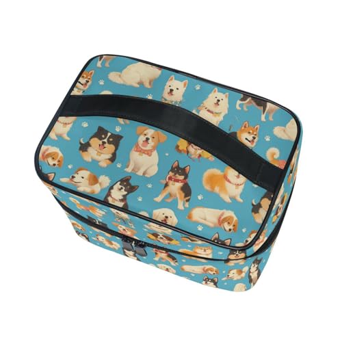 Dog Cartoon Makeup Bag for Women Girls Large Capacity Travel Toiletry Organizer - Animal Dog Variation