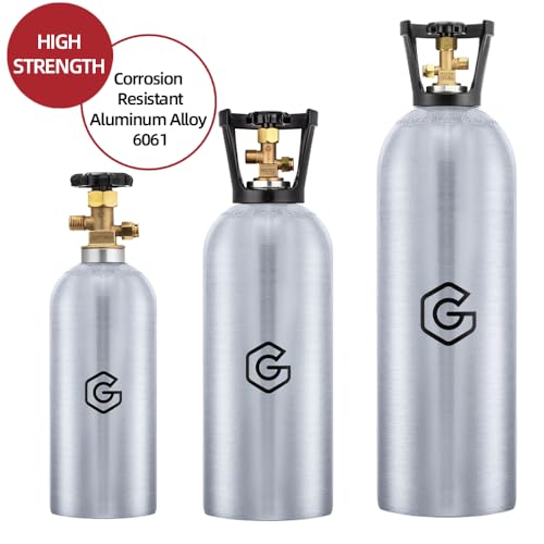 5lb Aluminum CO2 Tank with CGA320 Valve - DOT Approved, Lightweight, Empty