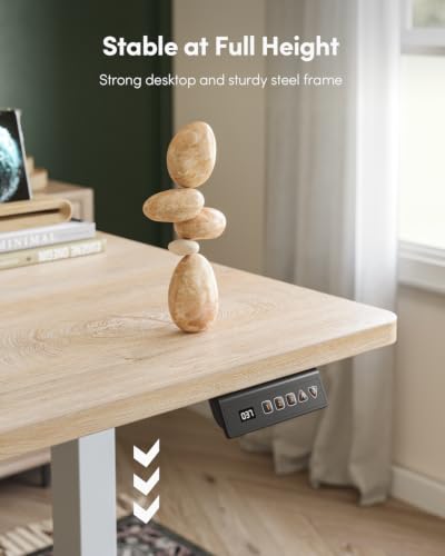 CubiCubi 48-Inch Maple Electric Standing Desk, One-Piece Adjustable Office Desk