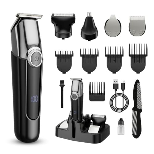 SilkGlow Beard Trimmer 5-in-1 Waterproof Electric Razor - Black (Variation: Black)