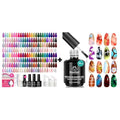 Beetles 100 Colors Gel Nail Polish Set, 119 PCS Kit All Season Cat Eye Pink Blue Jelly with Blooming Gel 15ml Clear Uv Led Blossom Nails for Spreading Effect Marblee