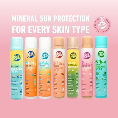 Sun Zapper SPF 30 Zinc Sunscreen Pump 100g - Organic, Reef Safe Face SPF