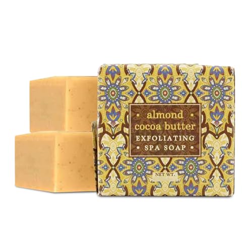 Greenwich Bay ALMOND COCOA BUTTER Scented Exfoliating Bar Soaps - 12 Pack of Mini 1.9 oz. Botanical Scented Bars - Perfect for Guest Bath, Airbnb, Salon, Spa, Hotel - Elegant Wrappers