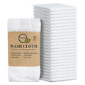 Softolle 100% Cotton Washcloths 24 Pack (12x12 Inches) Soft, Highly Absorbent Washcloth, Face Towels, Wash Cloths for Face, Ring Spun, Bulk Pack (White)