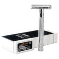 DEDGE Classic Double Edge Safety Razor Single Blade Razor For Men, Reusable Razor, with 5 Premium Razor Blades -Chrome