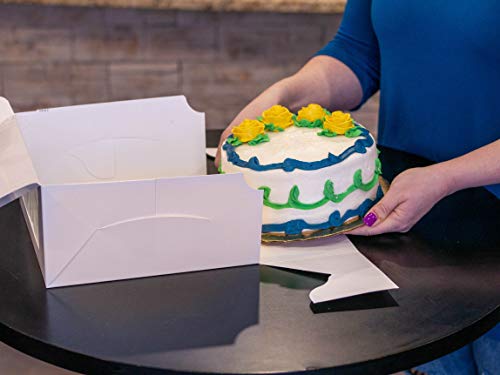 White Bakery Boxes with Tuck-in Lid 10x14x4 Inches, 100 Pack