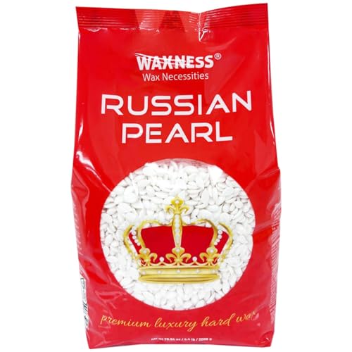 Waxness Russian Pearl Hard Wax Beads 4.4 lb (2 kg) ? Rosin-Free Stripless Hard Wax with Creamy Texture and Skin Visibility, Professional Use ? Made in Italy